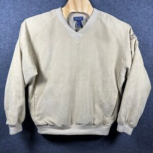 Winner Mate Mens V Neck Pullover Jacket Size Medium Tan Golf Water Resistant
